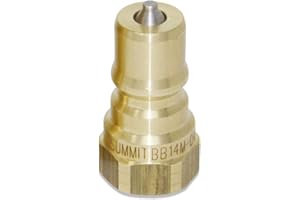 SUMMIT HYDRUALICS 1/4″ NPT ISO 7241-B Brass with Stainless Steel Valve Quick Disconnect Hydraulic Male Coupler