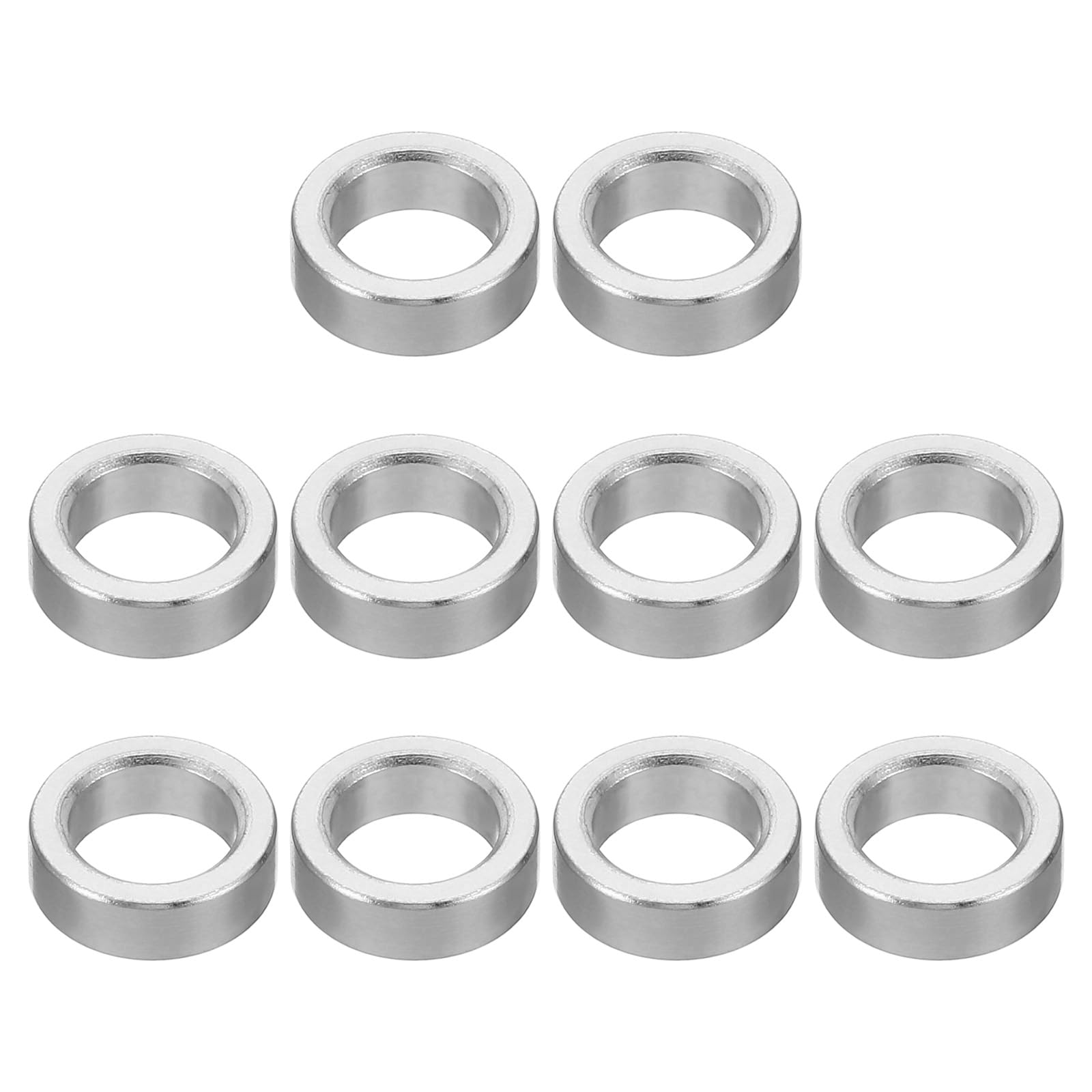 PATIKIL M8 Aluminum Spacers, 10Pcs Metal Spacer Aluminum Round 8.2mm ID x 12mm OD x 4mm L Thickness Aluminum Spacer Screw Standoff for 5/16" or M8 Screw Bolts