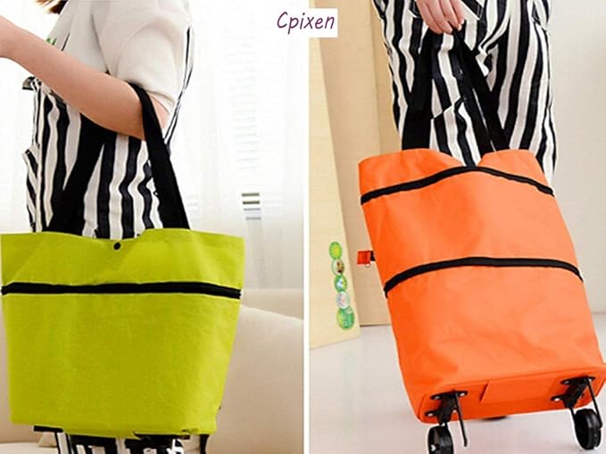 Cpixen Lightweight Shopping Trolley Wheel Folding Travel Luggage Bag 