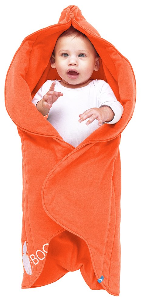 Wallaboo Baby Blanket Fleur, For Pram, Moses Basket, Crib, Car Seat, Travel, Supersoft 100% Cotton, Newborn to 10 months, Exclusive Flower shape 85 x 85 cm, 34" x 34"inch, Colour: Orange
