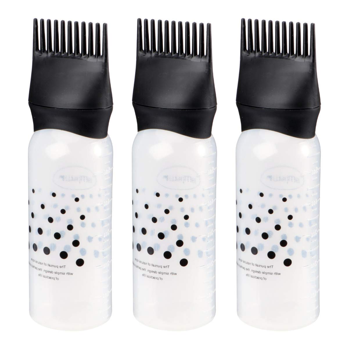 Lurrose 3pcs Applicator Bottle Hair Dye Bottle Root Comb Applicator Bottles Hair Dyeing Bottles Salon Hair Coloring Dyeing