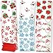 150 Christmas Cellophane Treat Bags with twist ties Holiday Goodie Bags for Candy