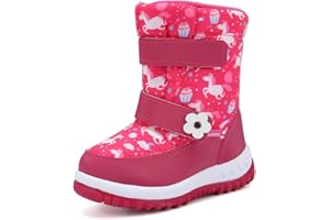 EQUICK Boys Girls Winter Boots Waterproof Lightweight Kid Snow Boots with Fur Outdoor (Toddler/Little Kid/Big Kid)