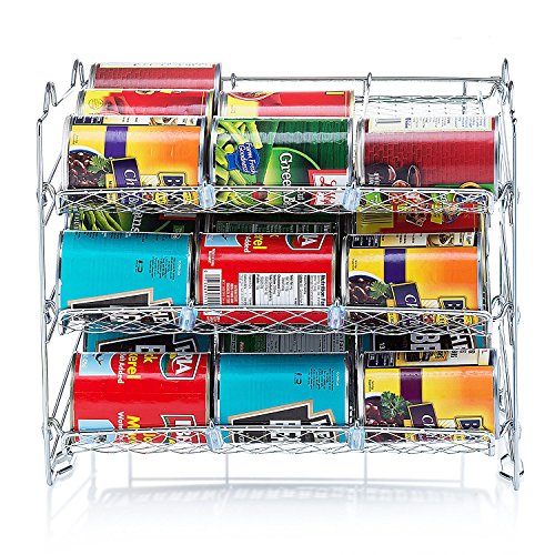 Sagler Chrome Stackable Can Organizer, Can Rack Holds up to 36 Cans, - Thumbnail 5