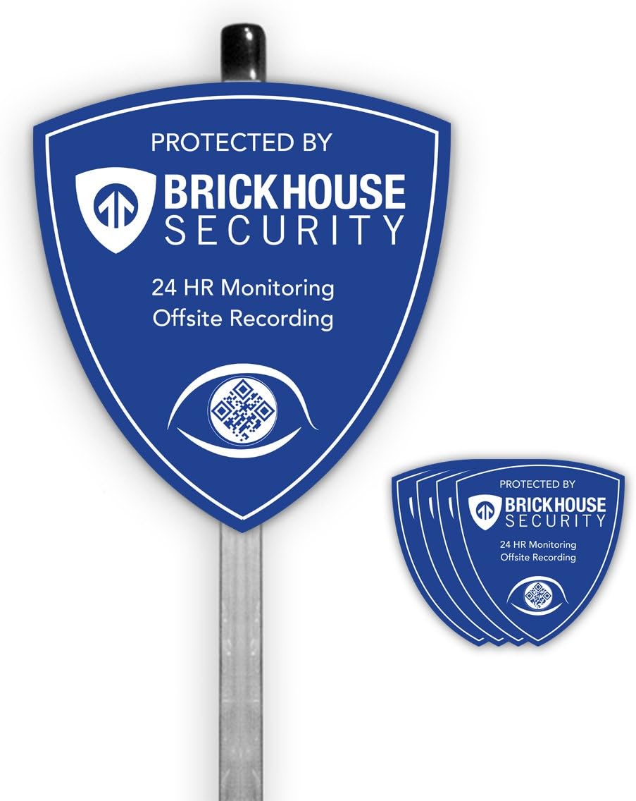 Brickhouse Security Home Surveillance QR Code Outdoor Yard Sign w/Stake