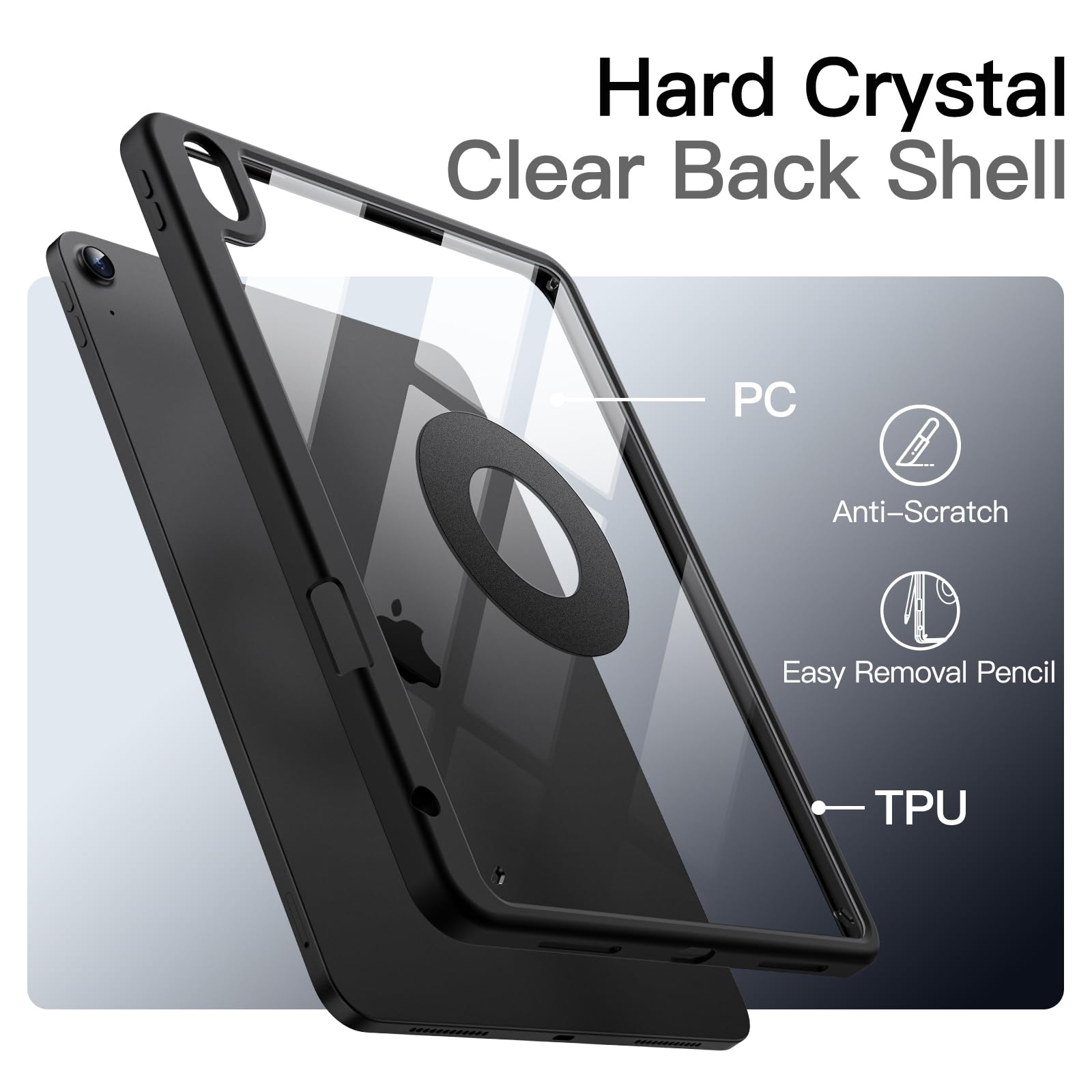 JETech Magnetic Detachable Case for iPad Air 11-Inch M3/M2 (2025/2024)