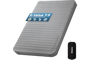 KingCamp Luxury 3D Double Self Inflating Sleeping Pad for Camping, 2 Person Camping Mattress with Pump Sack, Ultra Thick Foam Mattress Queen Size Air Pad Mat (79"x50.4"x3.0", Grey-Double-9.5 R)