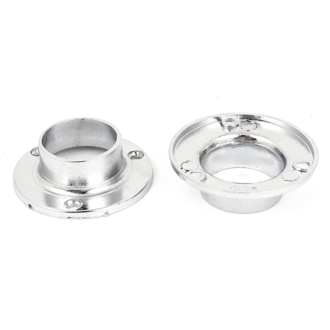 sourcing map Closet Clothes Shower Rod Flange Holder Bracket Support 25mm 2 Pcs