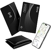 2026 Ultra Thin Wallet Tracker Card-Apple MFi Certified(1.6mm), Rechargeable Card Finder, Works with Apple Find My (iOS Only), Item Locator for Luggage Tags, Passports, Phone (Black, 1 Pack)