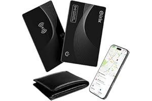 EIRIX 2025 [Apple MFi Certified] (iOS Only) Wallet Tracker Card, Rechargeable Thin Finder, Works with Apple Find My (iOS Only), Item Locator for Luggage Tags, Passports, Phone (Black, 1 Pack)