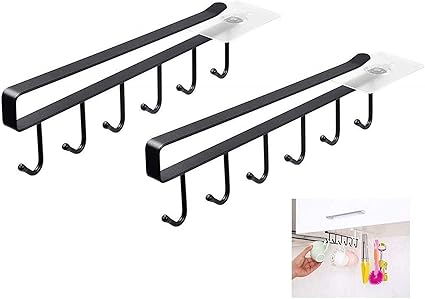 A 2pcs Soporte Adhesivo para Tazas Debajo del Gabinete,Taza de café
