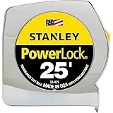 Stanley 33425 Powerlock II Power Return Rule, 1-Inch x 25ft, Chrome/Yellow