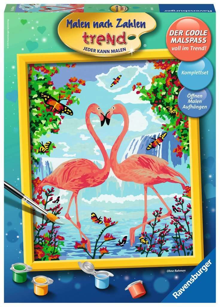 Ravensburger Painting by Numbers 28901 Flamingo Love Perfect Painting Result Artist Accessories, without Frame