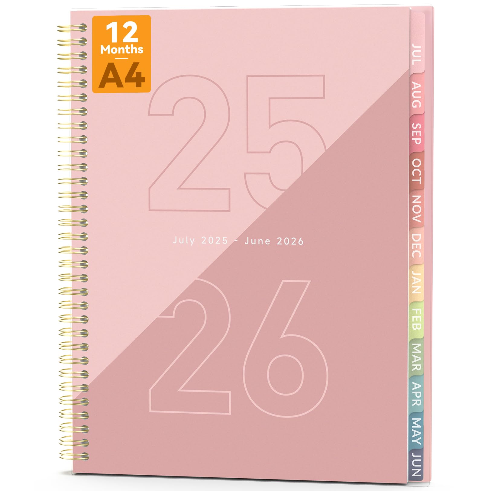Photo 1 of Forvencer Academic Planner 2025-2026, 12 Month Year Monthly and Weekly Planner, July 2025 - Jun 2026, 8.5" x 11",Large Student School Planners Agenda Calendar Book with Tabs, Plastic Cover, Pink