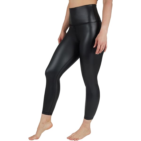 90 Degree By Reflex Womens Faux Leather Leggings Matte High