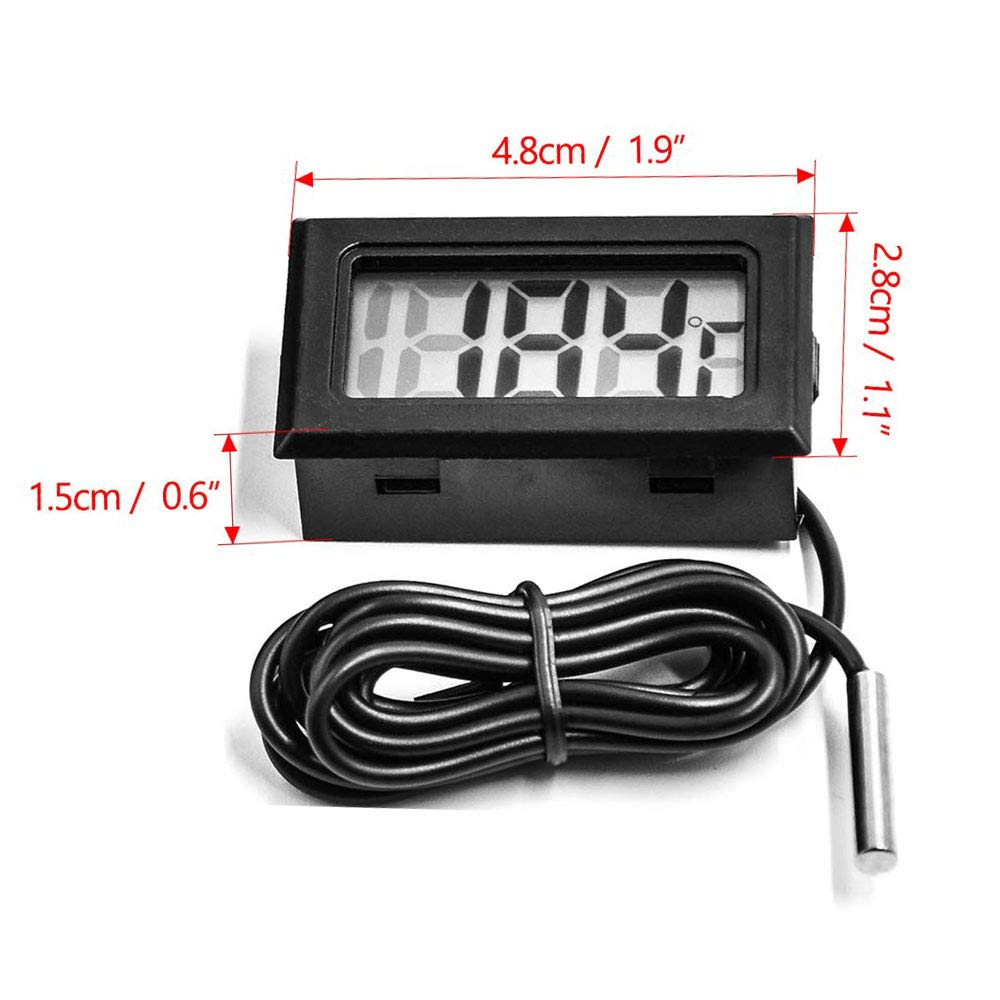 Termometro Digitale Per Frigorifero E Congelatore Con Sonda Esterna, Display LCD, Allarme Alta/bassa Temperatura