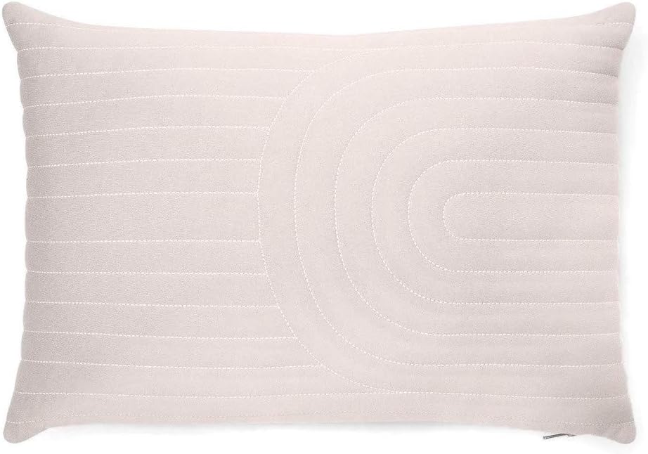 Project 62 + Nate Berkus 100% Cotton Channel Quilt Stitch Lumbar Pillow Soft Light Gray (20"x14")
