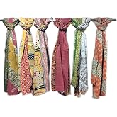 Shubhlaxmifashion Wholesale lot oIndian Vintage Kantha Work Embroidery Handmade Reversible Assorted Cotton Patchwork Scarfs
