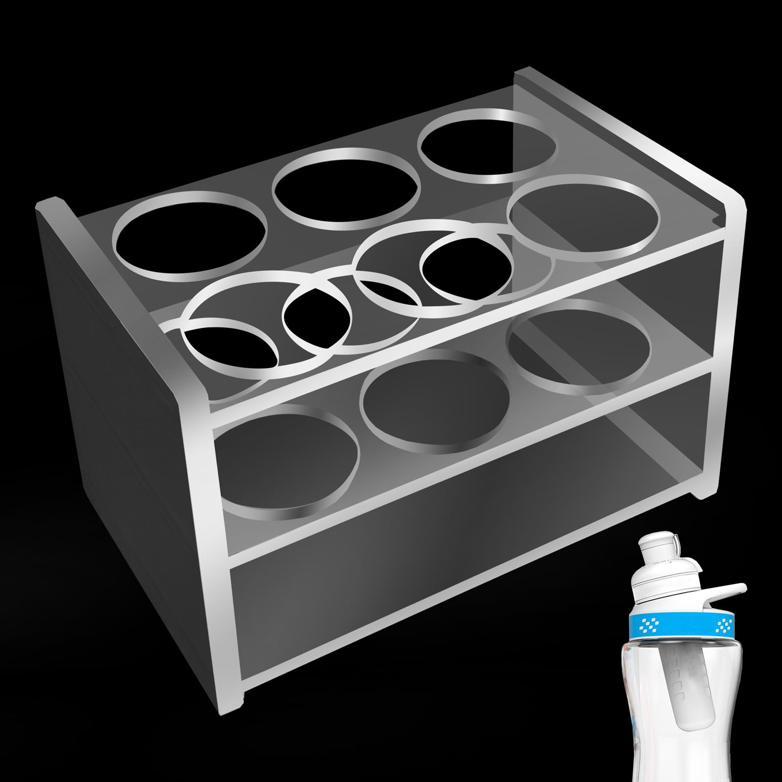 Photo 1 of LhyBtm Flavor Cartridge Holder, Cartridge Storage Rack Cartridge Holder Case Compatible with Cirkul, Contains 4 Flavor Cartridge Storage Rack Round Support Water Bottle Accessories (Transparent)