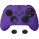 eXtremeRate PlayVital Guardian Edition Purple Ergonomic Soft Anti-slip Controller Silicone Case Cover for Xbox Series X/S, Rubber Protector Skins with Joystick Caps for Xbox Core Wireless Controller