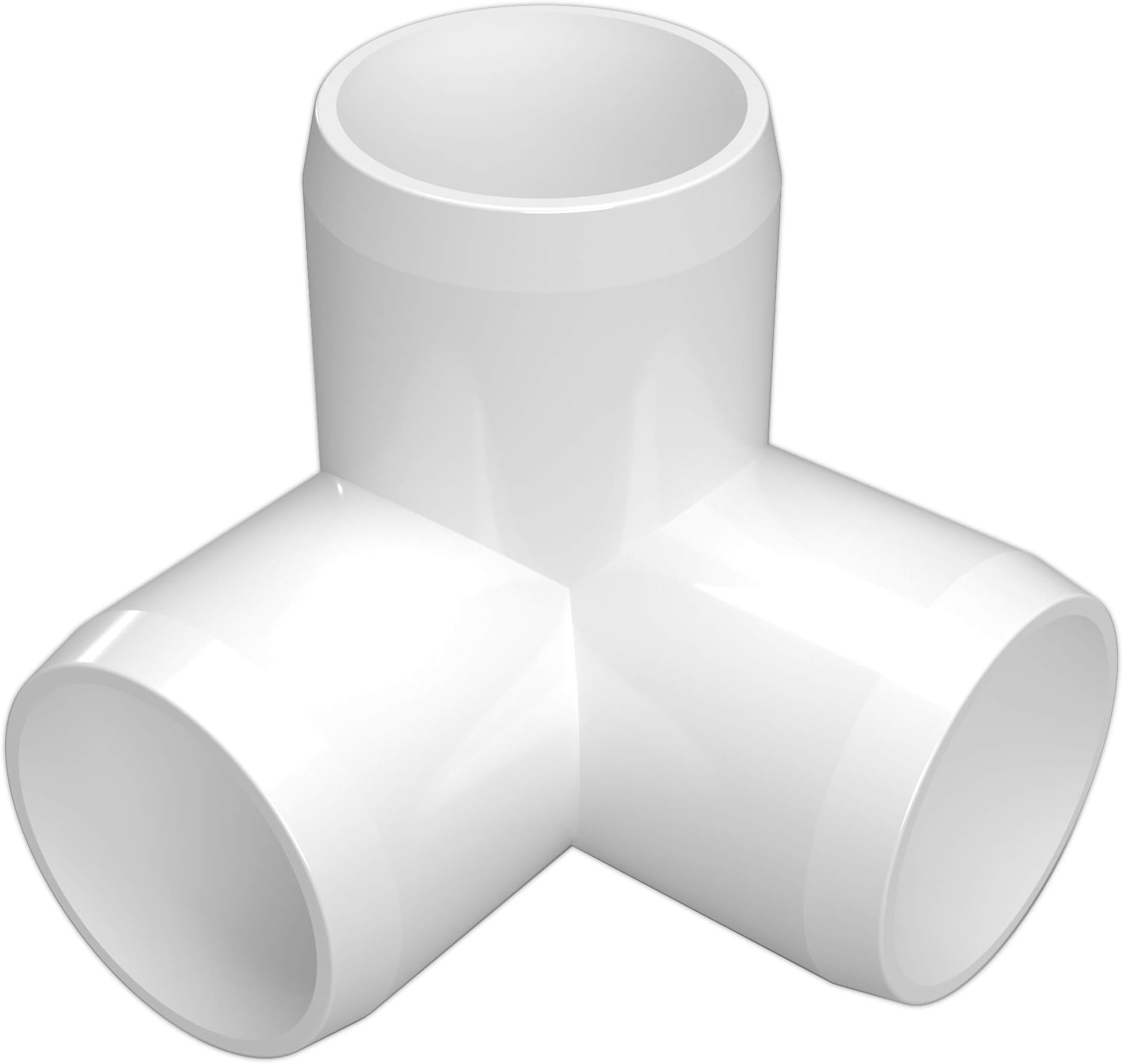 FORMUFIT 2" Size 3-Way PVC Elbow Fitting Connector - 4-Pack - Furniture Grade