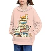 Fishoutleap Teen Girls Hoodies Cute Graphic Print Hooded Sweatshirt Casual Long Sleeve Lightweight Pullover Tops Size 6-16 T