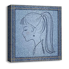Canvas Wall Art Beautiful Jeans Fabric...