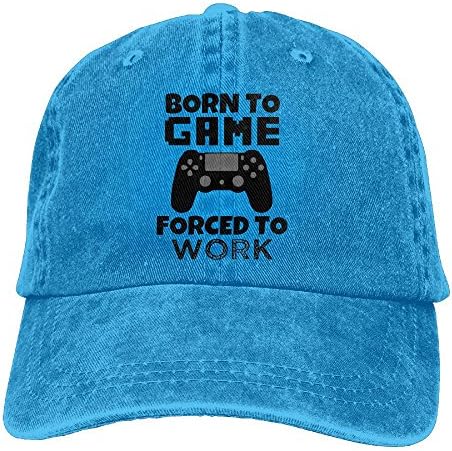 Richard Born To Game Forced To Work Funny Unisex Cotton Washed Denim Travel Hat Adjustable RoyalBlue