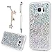 YOKIRIN Galaxy S7 Edge Bling Case,Luxury Sparkle Shinning Protective Bumper 3D Bling Diamond Glitter Paillette Flexible Soft Rubber Gel TPU Protective Slim Fit Cover for Samsung Galaxy S7 Edge,Silvery