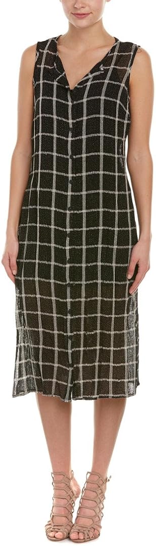 mesh button down dress