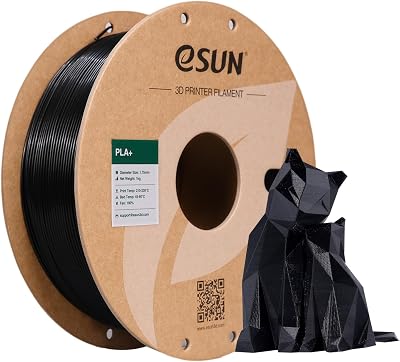 eSUN PLA+ Filament 1.75mm 1KG Black Tough PLA+ 0.03mm Tolerance 340m