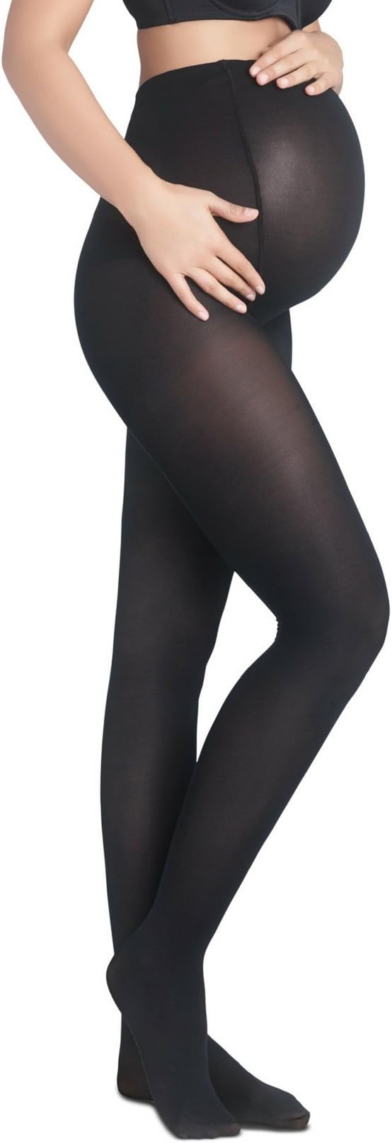 Maternity Tights - Women's Opaque Support Pantyhose for Pregnancy - Comfortable Soft Microfiber 80 Denier Hosiery