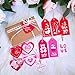 Supla 120 Pcs 12 Style Gift Tag with Hole in Pink Red Fuchsia Heart Cut Outs Favor Tags Treats Tags Hang Tags Hang Label with Organza Ribbons and Bakers Twine for Valentine's Day Wedding Greetings