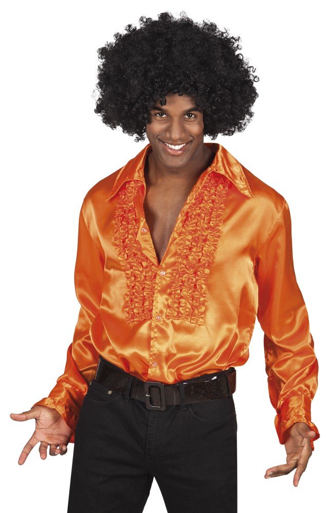 Shoperama 70s Ruffle Shirt for Men, 70s Disco Strike Move Bad Taste