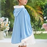 Princess Hooded Cape Cloaks Costume for Girls Dress Up Halloween Christmas Carnival Cosplay