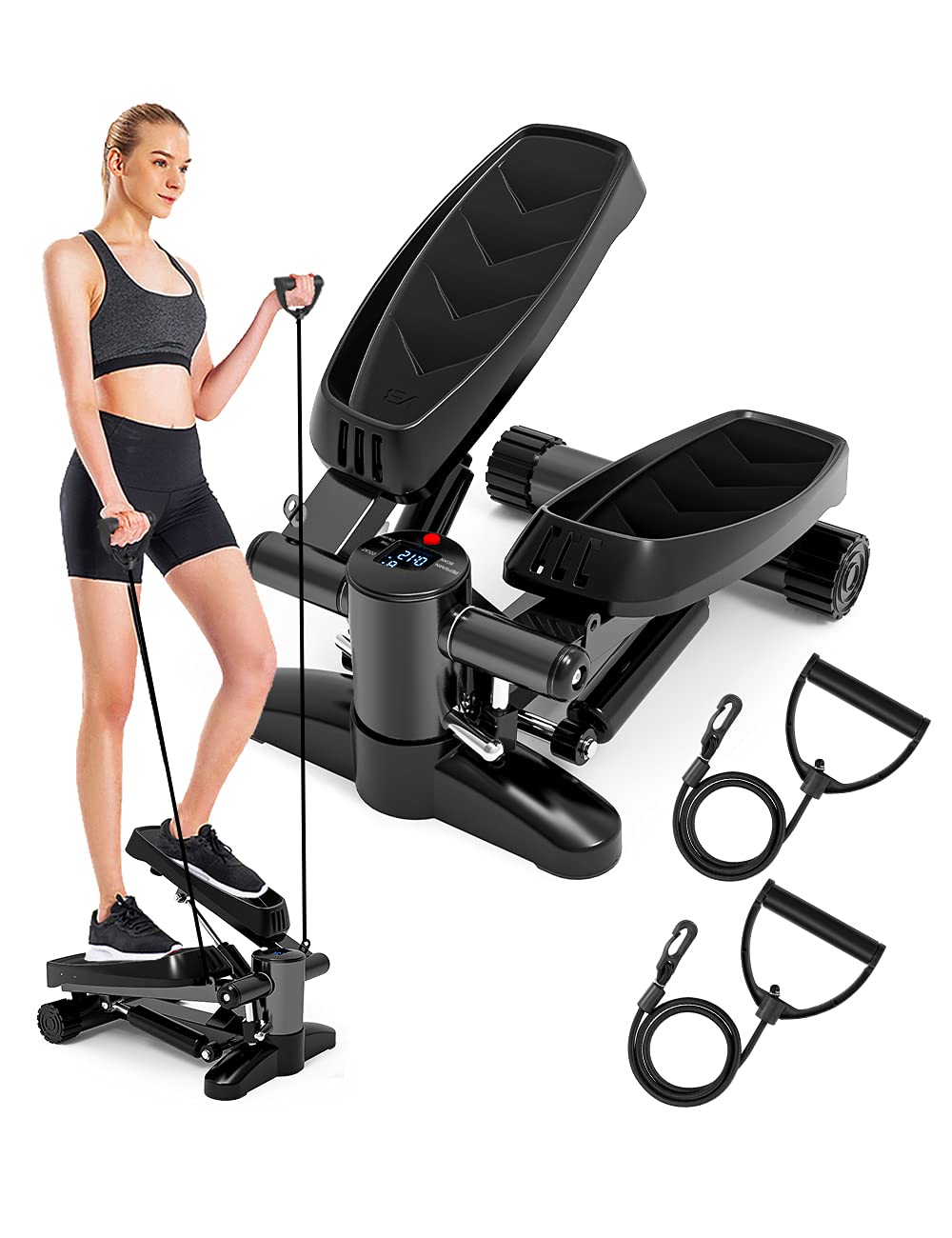 DACHUANG Mini Exercise Stepper 330lb, Stair Steppers with Display
