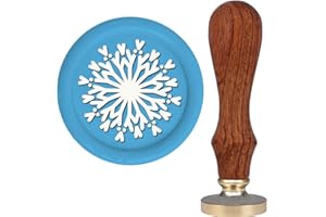 VSECUON Christmas Snowflake Wax Seal Stamp,Merry Christmas Snowflake Sealing Wax Stamp for Christmas New Year Letters Envelopes Cards Sealing Decoration(Snowflake Stamp)