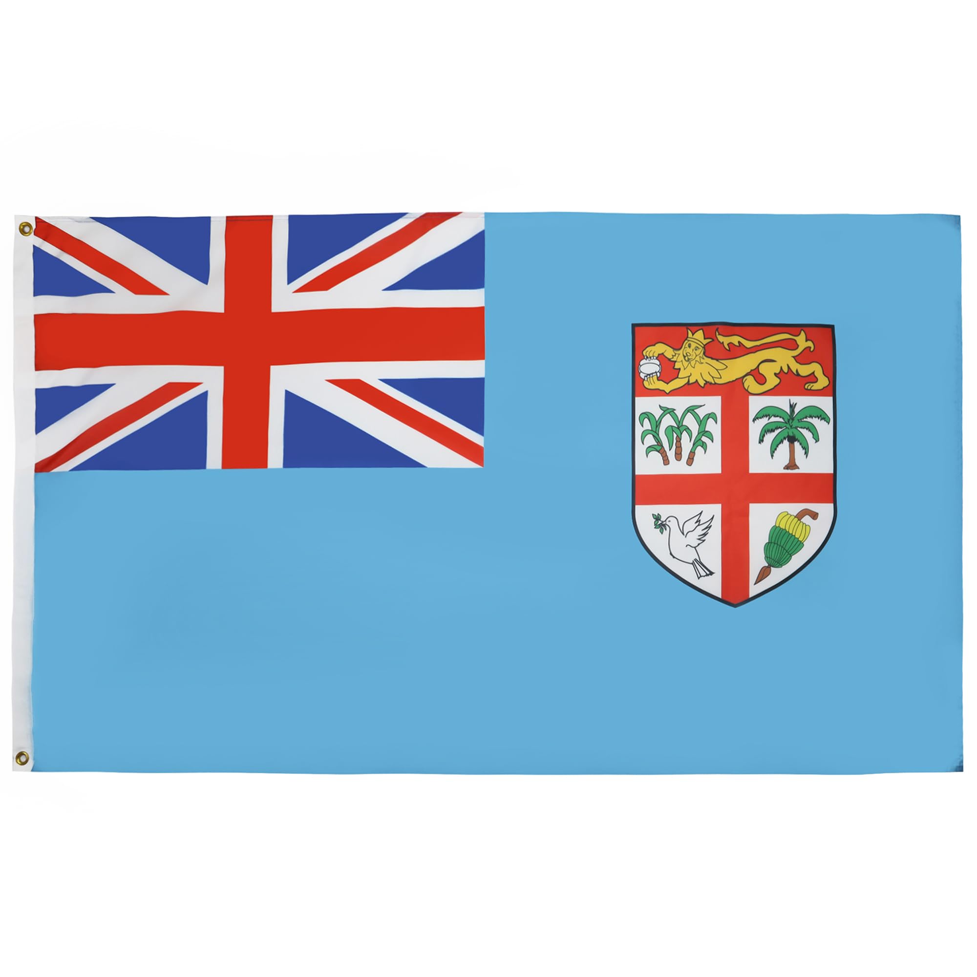 AZ FLAG - Fiji Flag - 3x5 Ft - Light Polyester Fijian Banner with Two Brass Eyelets - Fade Resistant - Vivid Colors - 3' x 5' Feet - 150x90 Cm — image 1