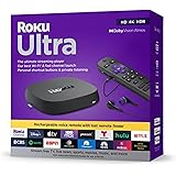 Roku Ultra | The Ultimate Streaming Device 4K/HDR/Dolby Vision/Atmos, Rechargeable Roku Voice Remote Pro, Ethernet Port, Hand
