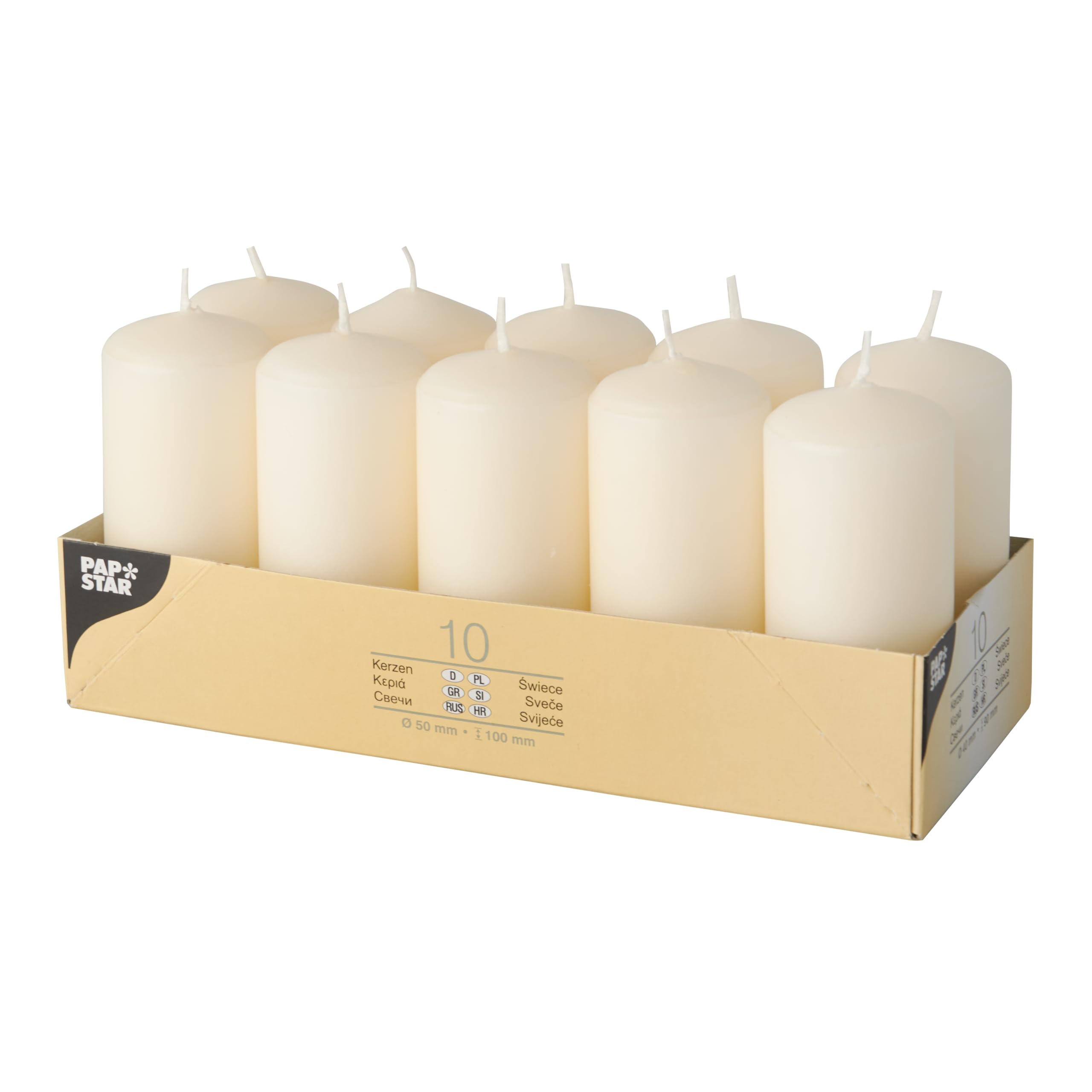 Papstar Wax Candles, 17912 10, 40 x 90 mm