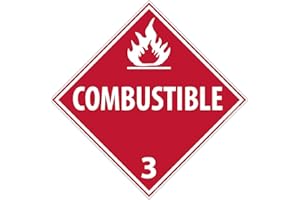 NMC DL9P National Marker Dot Placard Sign,Combustible 3, 10 3/4 Inches x 10 3/4 Inches, Ps Vinyl