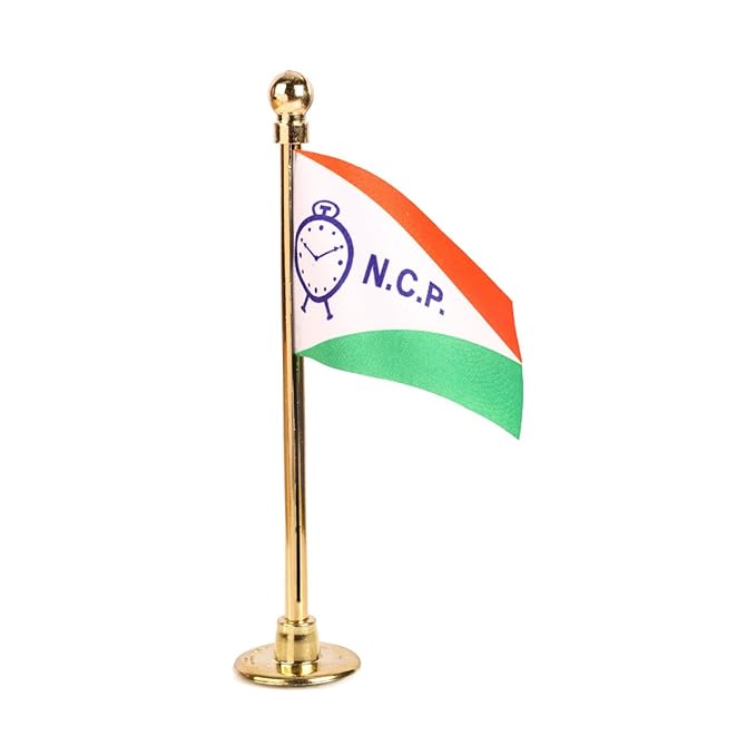 the flag shop national congress party ncp miniature car dashboard flag with nano gold plated plastic base amazon in car motorbike the flag shop national congress party