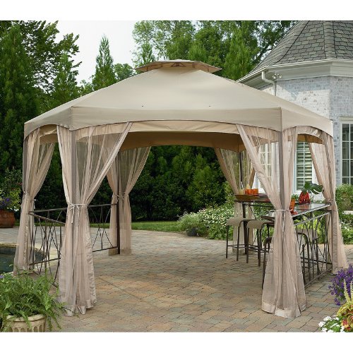 Garden Winds Clayton Hexagon Gazebo Replacement Canopy RipLock 350 eBay