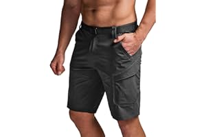 CQR Men's Quick Dry Stretch Hiking Cargo Shorts, Lightweight Water Resistant Tactical Casual, Golf & Outdoor with Pockets