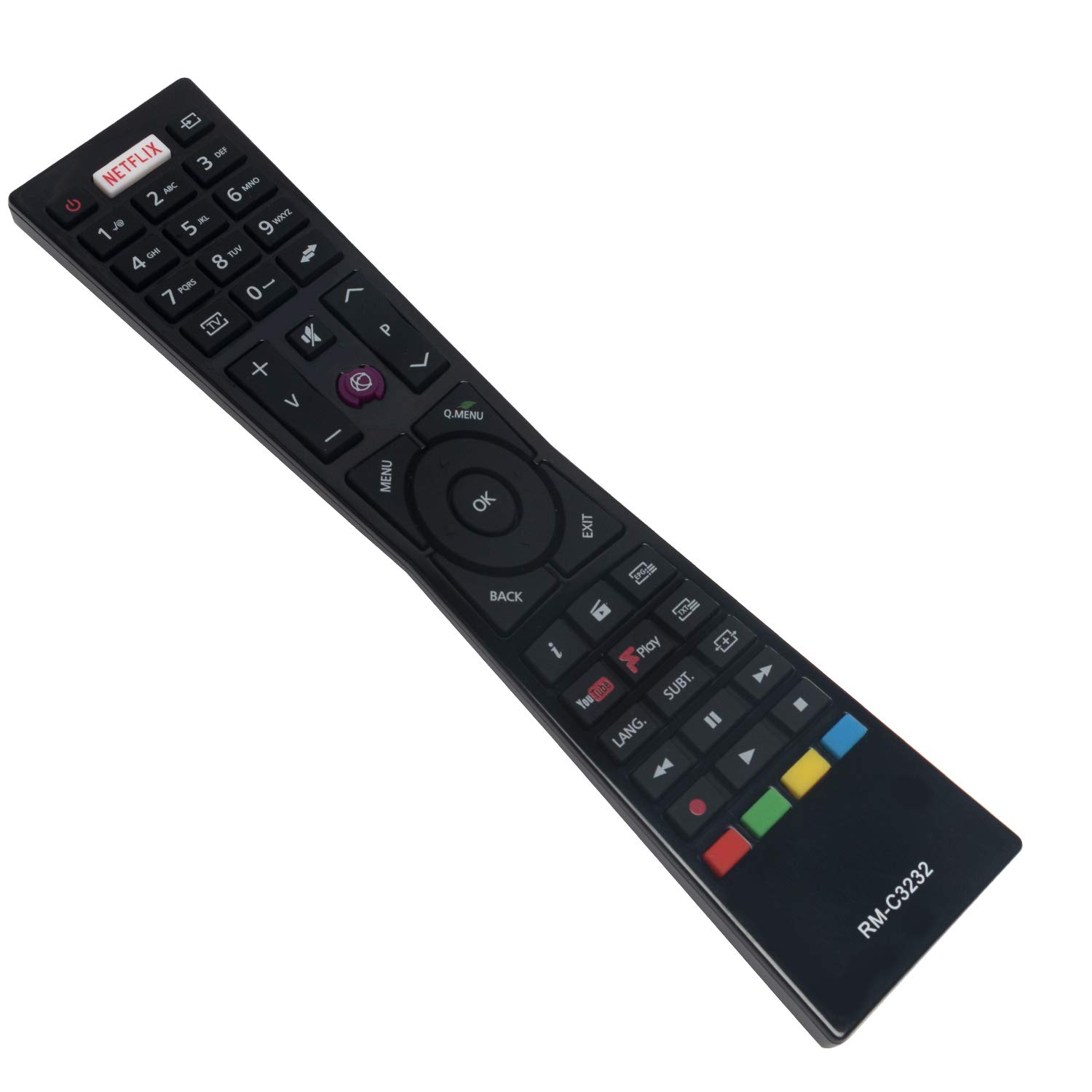 VINABTY RM-C3232 Replace Remote for JVC TV LT-24C660 LT-24C661 LT-49C770 LT-43C860 LT-32C660 LT-32C660(A) LT-32C670 LT-55C860 LT-32C661(A) LT-32C671 LT-43C862 LT-40C860 LT-43C870 w Netflix Youtobe