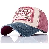 LONGTEN Vintage Baseball Cap Denim Cotton Frayed Edge Sunhat Adjustable Unisex