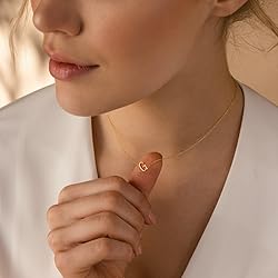 LuckFairy Cute Gold Initial Necklace for