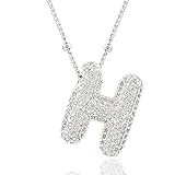CCINPPY Letter Necklace, 14k Gold Plated Bubble