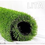 LITA 7ft x 13ft Realistic Deluxe Artificial Grass Synthetic Thick Lawn Turf Carpet Perfect for Indoor/Outdoor Landscape, 7'X13', Green
