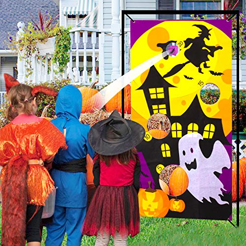 N&T NIETING Bean Bag Toss Game 53.5 X 30 Inches, Party Games Outdoor with 6 Bean Bags, Carry Case and Rope, Vivid 3D Felt Patterns for Kids Party Favor, Outdoor Games - Thumbnail 5